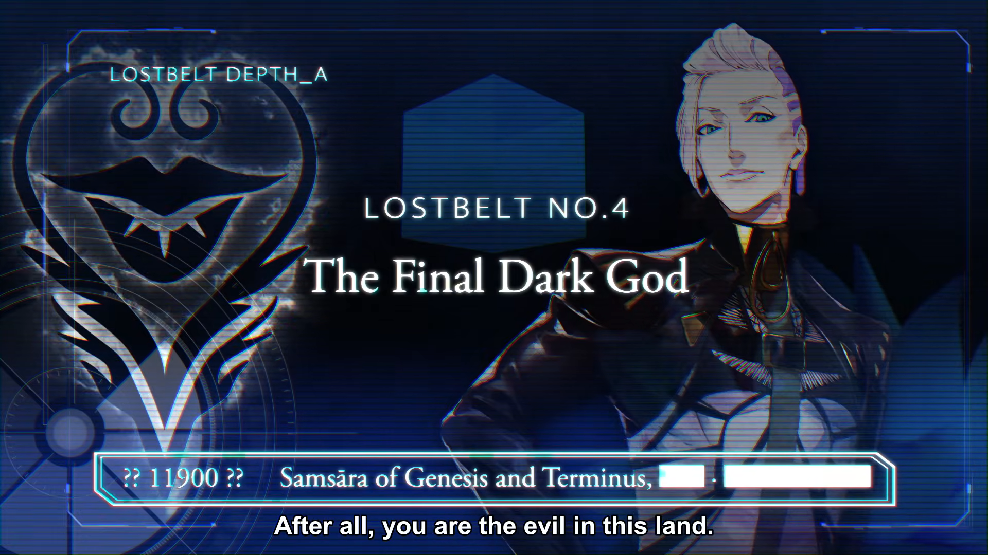 Title screen for Lostbelt No.4, “Saṃsāra of Genesis and Terminus”
